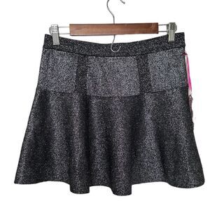 NWT Candies Mini Skirt Womens S Black Silver Metallic Y2K Festival Party‎